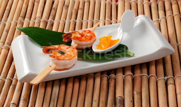 Japanese skewered  Jumbo Shrimp Stock photo © fanfo