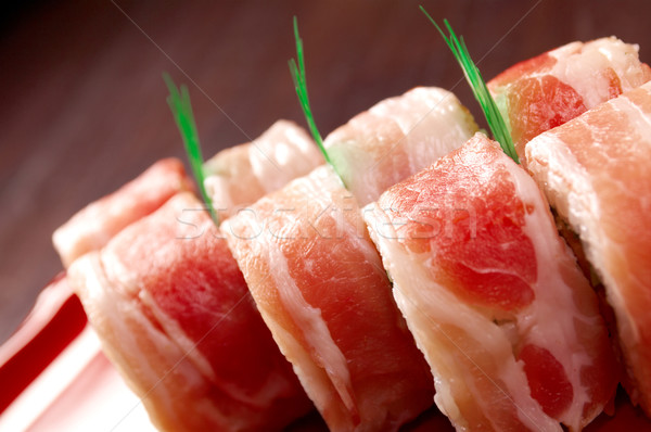 Sushi rulo domuz pastırması Japon mutfak balık Stok fotoğraf © fanfo