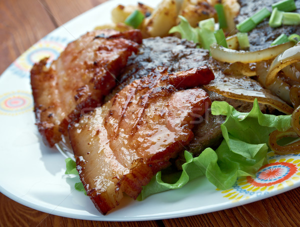 Fígado bacon prato grelhado comida Estados Unidos Foto stock © fanfo