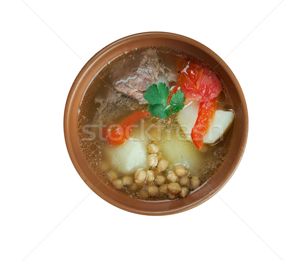 ストックフォト: スープ · コーカサス · セントラル · マトン · 野菜 · 葉