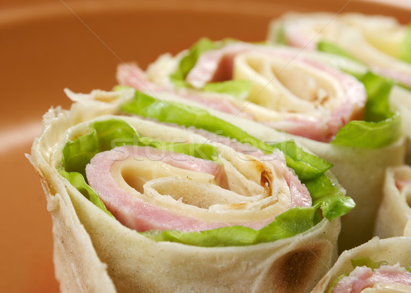 Zdrowych kanapka klubowa pita chleba toczyć zielone Zdjęcia stock © fanfo
