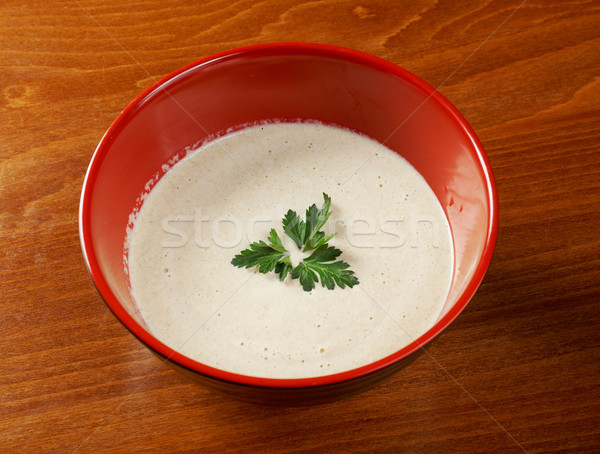 Creamy ciupercă supă champignon alimente cină Imagine de stoc © fanfo