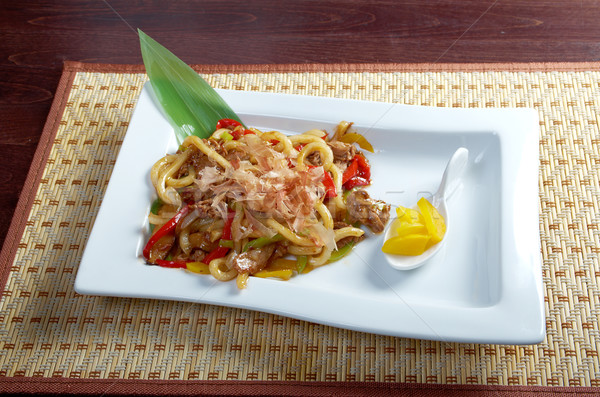 udon with meat and vegetables Stock photo © fanfo