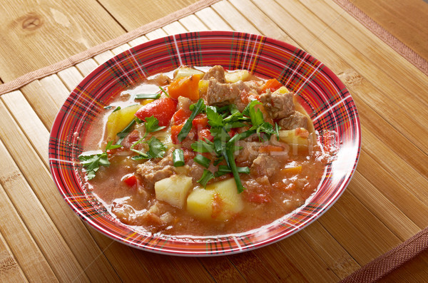 l Hungarian hot goulash soup Stock photo © fanfo