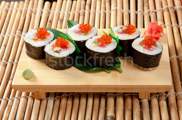 Foto stock: Japonés · sushi · tradicional · ahumado · peces · rojo