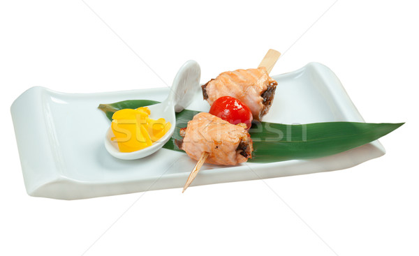 Japanese skewered  salmon Stock photo © fanfo