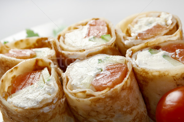 Maki sushi rolar creme queijo Foto stock © fanfo