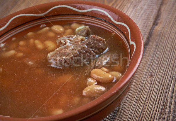 Sopa de feijão comida carne alimentação vegetal temperos Foto stock © fanfo
