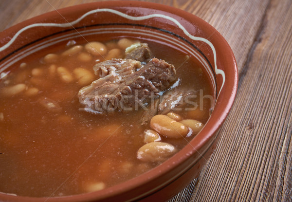 Minestra di fagioli alimentare carne mangiare vegetali spezie Foto d'archivio © fanfo