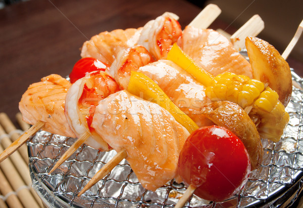 Japanese skewered  seafoods  Stock photo © fanfo