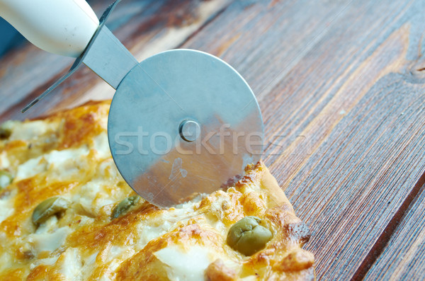 homemade pizza   with rockfish Stock photo © fanfo