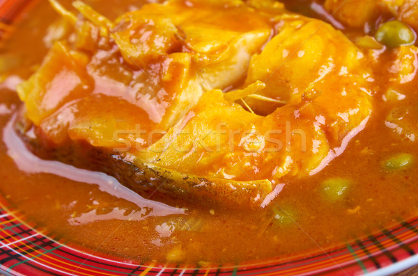 Hal curry indiai étel Stock fotó © fanfo