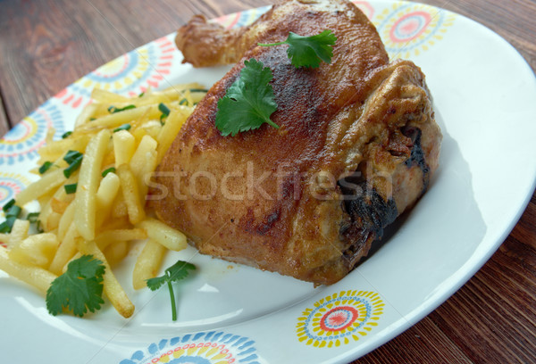 Kip met frieten Stock photo © fanfo