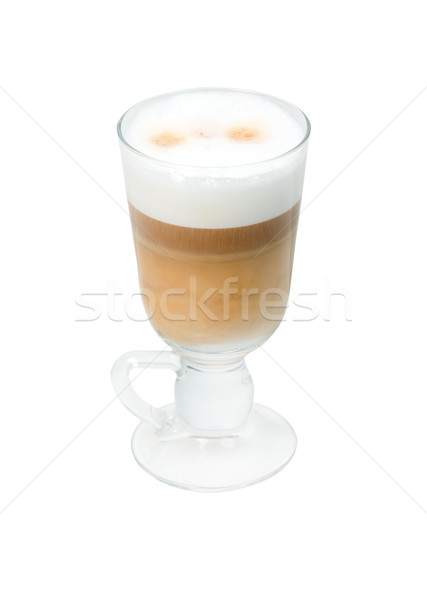 Foto stock: Tarde · café · vidrio · tazón · aislado · blanco