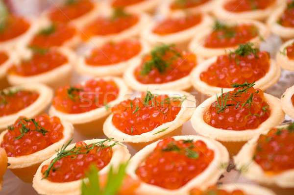    Tartlet with red caviar    Stock photo © fanfo