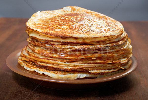 stack of pancakes - russian traditional food Stock photo © fanfo