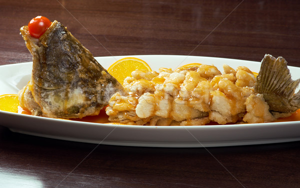 baked perch.rockfish Stock photo © fanfo