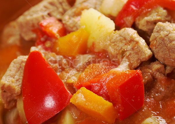 Magyar forró leves hagyományos házi készítésű étel Stock fotó © fanfo