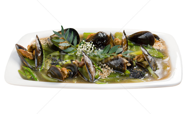 mussels with vegetable and nut Stock photo © fanfo