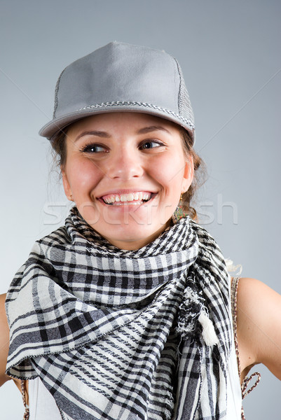 Belle fille cap gris fitness beauté Homme [[stock_photo]] © fanfo