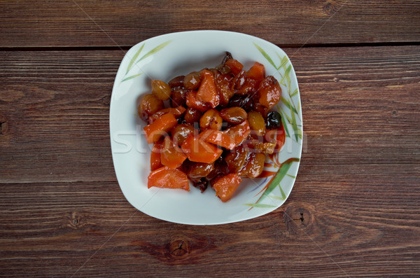 традиционный Sweet тушеное мясо морковь сушат плодов Сток-фото © fanfo