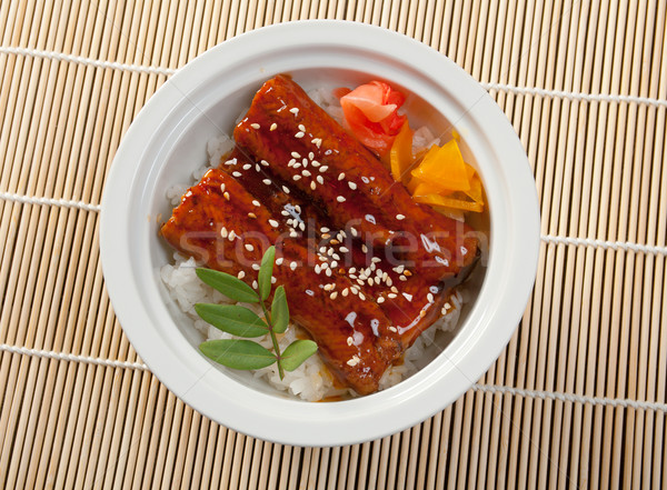 Japońskie jedzenie węgorz japoński kuchnia żywności ryb Zdjęcia stock © fanfo