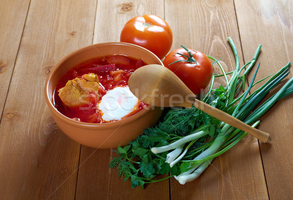  red-beet soup (borscht)  Stock photo © fanfo