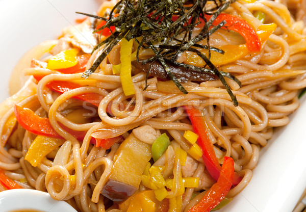noodles with chicken and vegetables Stock photo © fanfo