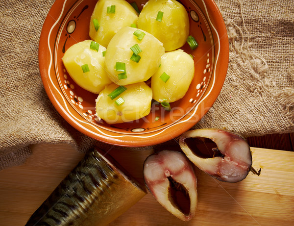 Smoked mackerel cut with slices Stock photo © fanfo