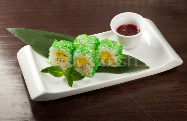 Japán szusi hagyományos japán étel füstölt hal Stock fotó © fanfo