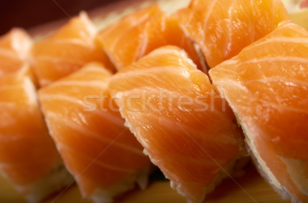 Filadelfia klasyczny japoński sushi łososia ser Zdjęcia stock © fanfo