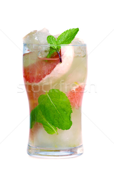 Mojito grapefruit fehér közelkép levél szemüveg Stock fotó © fanfo