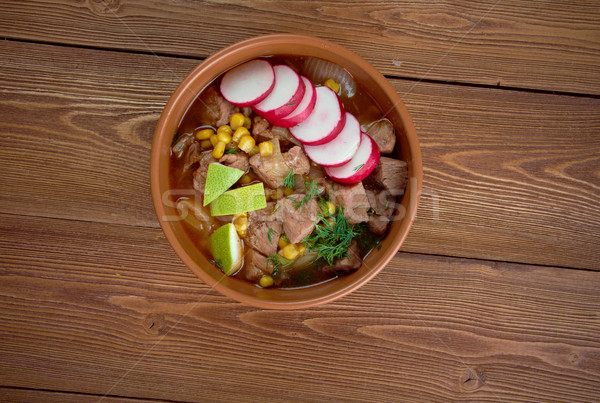 Tradycyjny zupa bogate wieprzowina czerwony Zdjęcia stock © fanfo