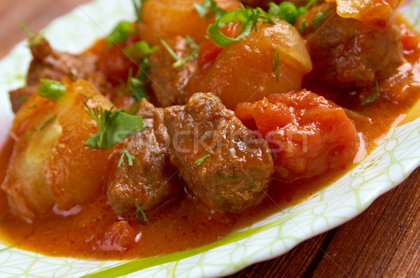 Grecki wołowiny tradycyjny mięsa ryżu warzyw Zdjęcia stock © fanfo