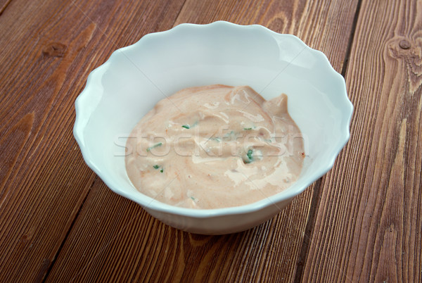 Pansement rose sauce mélange mayonnaise Photo stock © fanfo