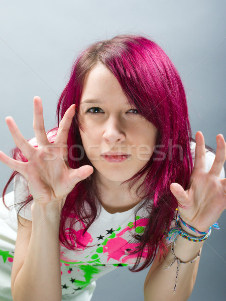 Emo look   girl with red hair  Stock photo © fanfo
