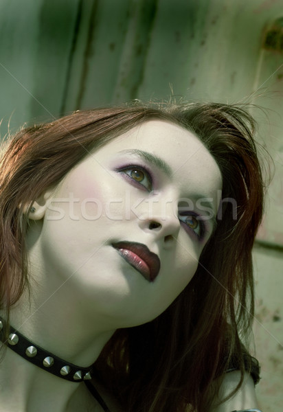 emo girl with beautiful hair Stock photo © fanfo