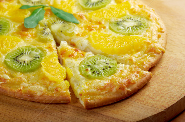 商业照片: 甜· 比萨 · 水果 · 自制 · 奶酪 · 水果