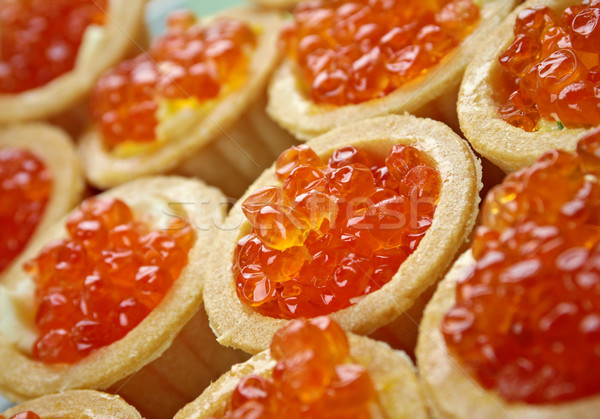    Tartlet with red caviar   . Stock photo © fanfo
