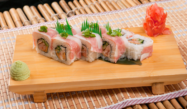Japanese sushi tradizionale pesce ristorante tavola Foto d'archivio © fanfo