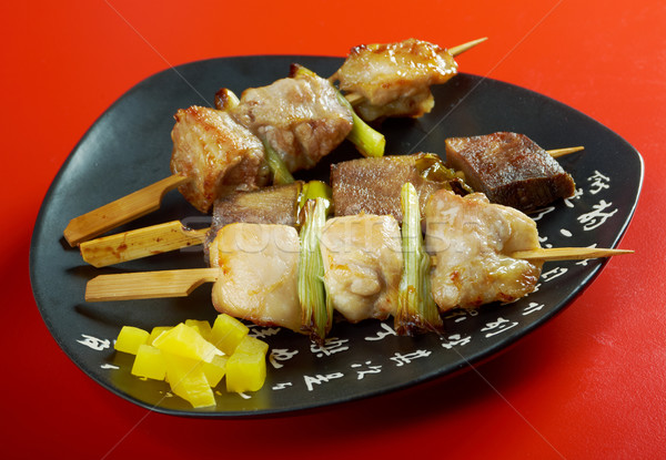 Japanese skewered chicken,pork,meatYakitori   Stock photo © fanfo