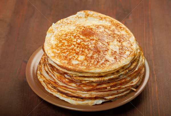 stack of pancakes - russian traditional food Stock photo © fanfo