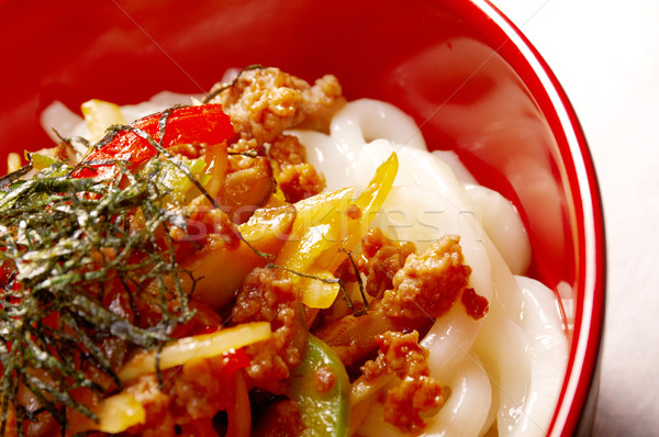 Stock photo: udon noodles with beef tendon stew