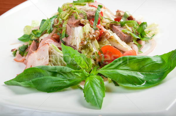 Gezonde vegetarisch salade rundvlees taal Italiaans Stockfoto © fanfo