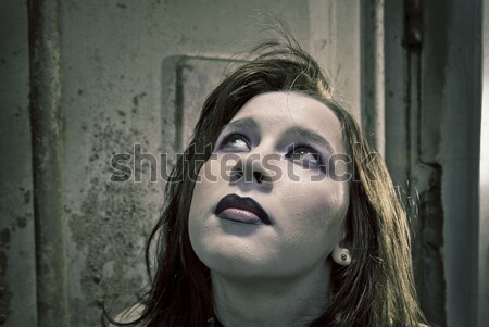 Lány gyönyörű haj grunge szem arc Stock fotó © fanfo