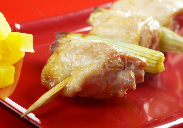 Japanese skewered chicken,Yakitori  Stock photo © fanfo