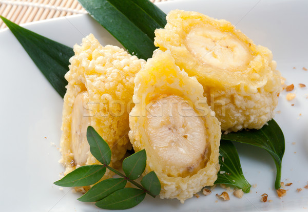 Sobremesa banana japonês cozinha queijo prato Foto stock © fanfo