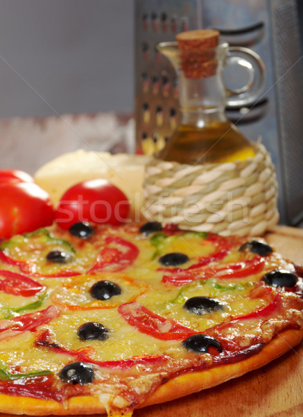 ホーム ピザ パプリカ オリーブ クローズアップ 浅い ストックフォト © fanfo