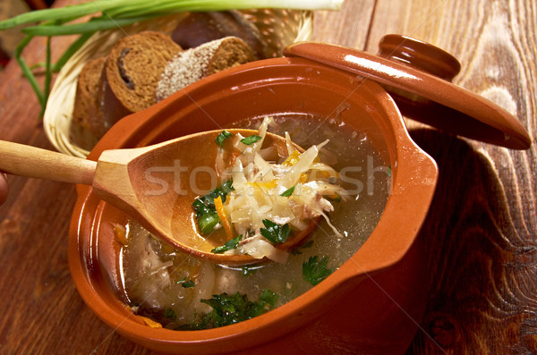 Russian sauerkraut soup stchi  Stock photo © fanfo