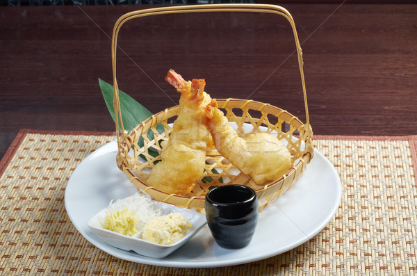 Japanese fried tempura with shrimp  Stock photo © fanfo